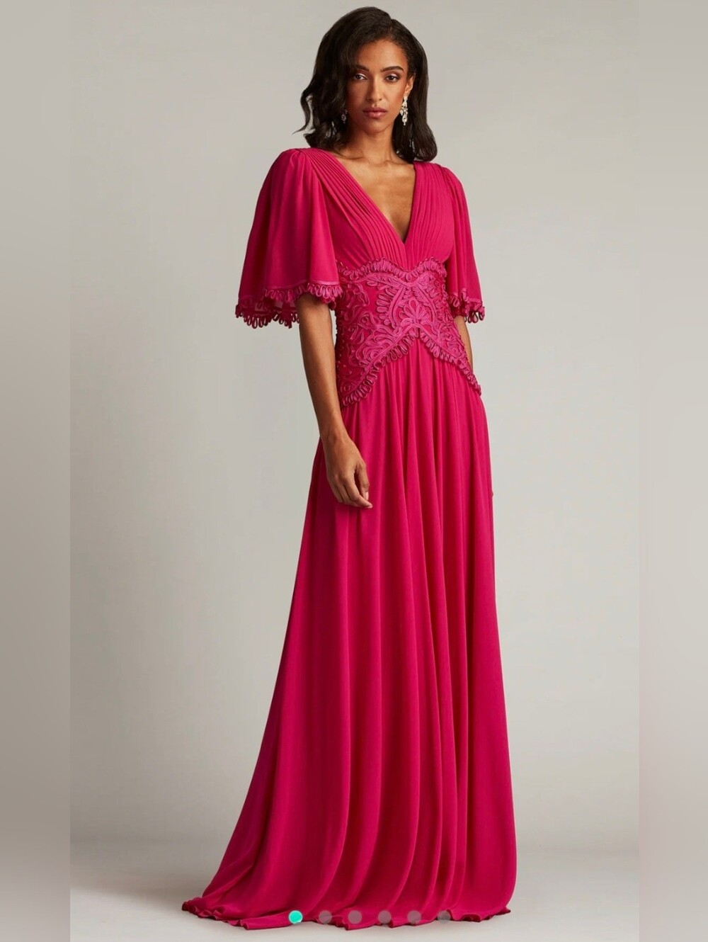 Tadashi Shoji Mother of the Bride Indira Embroidered Chiffon Gown 6